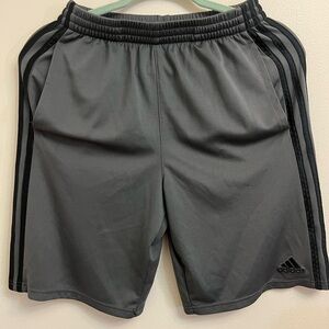 Adidas Gray and Black Athletic Performance Shorts